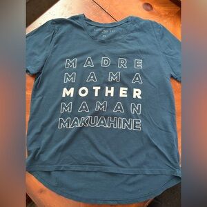 Fighting Eel Women’s Navy "Mother" Graphic Scoop neck soft Tee, Sz XS